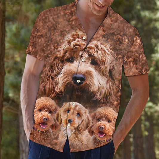 Cute Cockapoo Great Dog Family Portrait Hawaiian Shirt,Hawaiian Shirt Gift, Christmas Gift