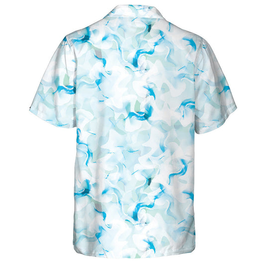 Ideal Watercolor Aqua Marbling Camo Pattern Hawaiian Shirt, Hawaiian Shirt Gift, Christmas Gift