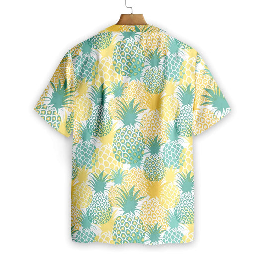 Pineapple Pattern Yellow And Blue Design Hawaiian Shirt,Hawaiian Shirt Gift, Christmas Gift