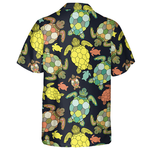 Sea Turtles And Tropical Fish On Black Background Hawaiian Shirt, Hawaiian Shirt Gift, Christmas Gift