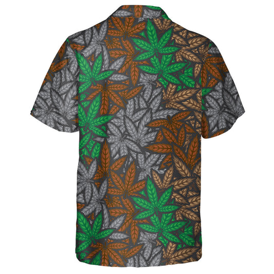 Ideal Camouflage Filled Cannabis Leafs Textured Hawaiian Shirt, Hawaiian Shirt Gift, Christmas Gift
