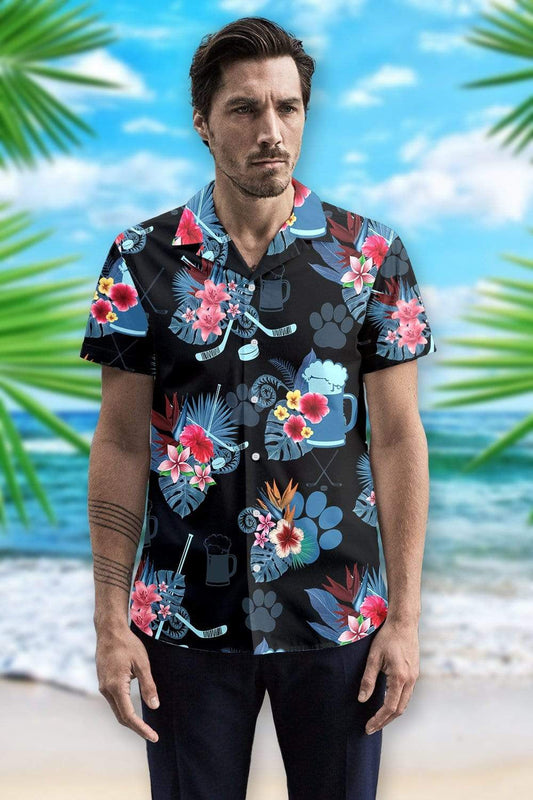 Hockey And Beer For Life Tropical Hawaiian Shirt, Hawaiian For Gift