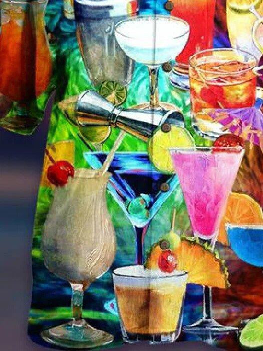 Natural Cocktail Tropical Background Design Hawaiian Shirt,Hawaiian Shirt Gift, Christmas Gift