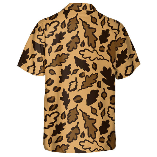 Wild African Leopard With Fall Oak Leaves Hawaiian Shirt, Hawaiian Shirt Gift, Christmas Gift