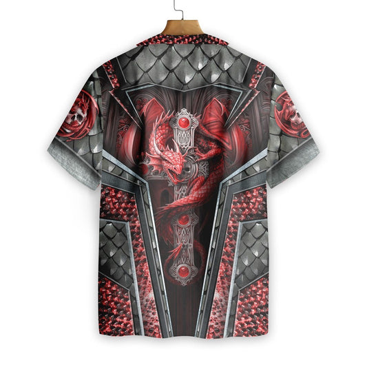 Red Cool Dragon Fantasy Background Hawaiian Shirt,Hawaiian Shirt Gift, Christmas Gift
