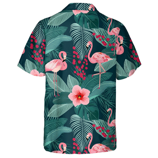 Flamingo Álainn Le pailme Tropcial Agus Banana Fág Léine Haváís, Bronntanas Léine Haváís, Bronntanas Nollag