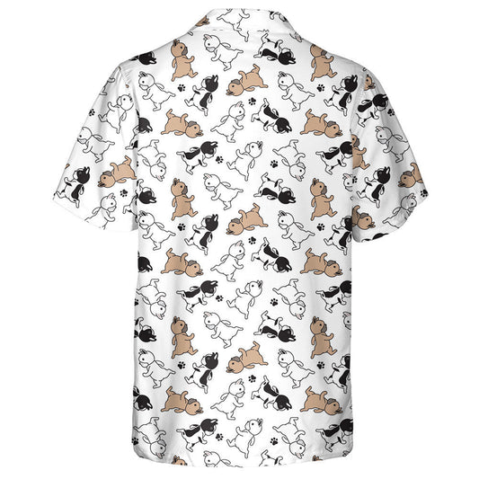 French Bulldog Running Cartoon Paw Footprint Hawaiian Shirt, Hawaiian Shirt Gift, Christmas Gift
