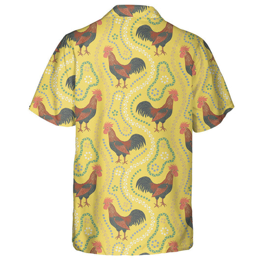 Beautiful Chicken Rooster With Ethnic Ornament Elements Hawaiian Shirt, Hawaiian Shirt Gift, Christmas Gift