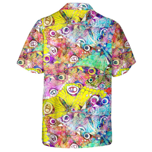 Theme Tropical Colorful Butterflies Artistic Style Hawaiian Shirt, Hawaiian Shirt Gift, Christmas Gift