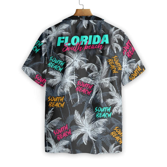 South Beach Coconut Tree Seamless Pattern Hawaiian Shirt,Hawaiian Shirt Gift, Christmas Gift
