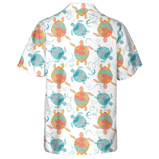 Sea Turtles And Tropical Fish On White Hawaiian Shirt, Hawaiian Shirt Gift, Christmas Gift