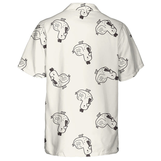 Simple Funny Chicken On Gray Background Hawaiian Shirt,Hawaiian Shirt Gift, Christmas Gift