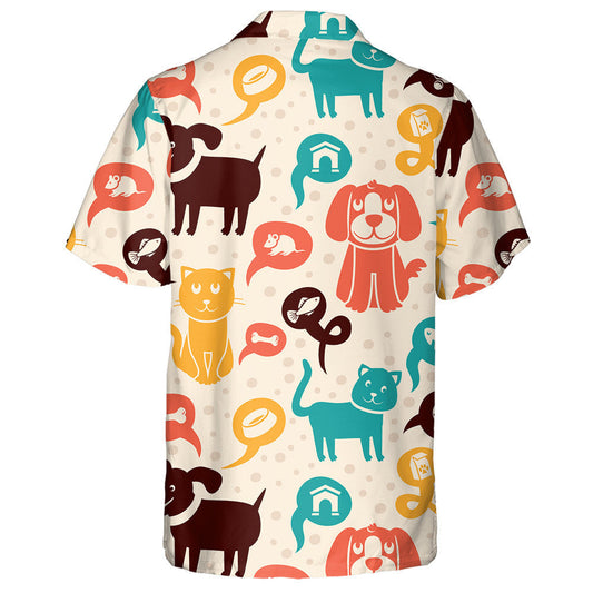 Cartoon With Dream Of Funny Cats And Dogs Hawaiian Shirt, Hawaiian Shirt Gift, Christmas Gift