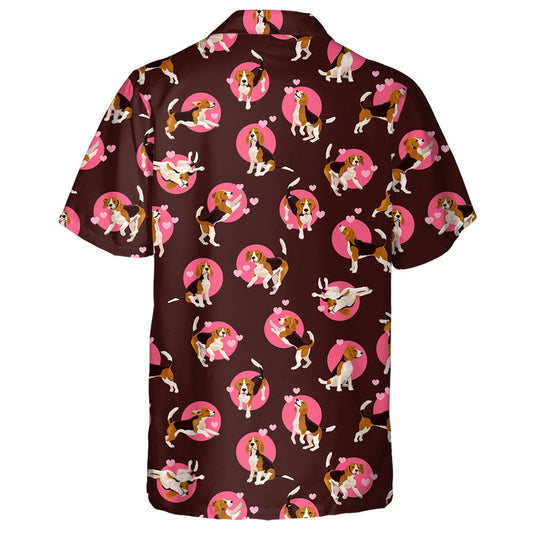Love Funny Beagle Dog On Brown And Pink Hawaiian Shirt, Hawaiian Shirt Gift, Christmas Gift