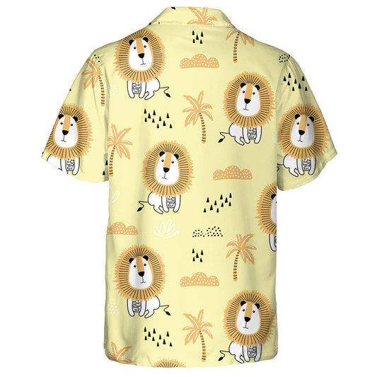 Funny Lion Coconut Tree Cloud And Rain Hawaiian Shirt, Hawaiian Shirt Gift, Christmas Gift