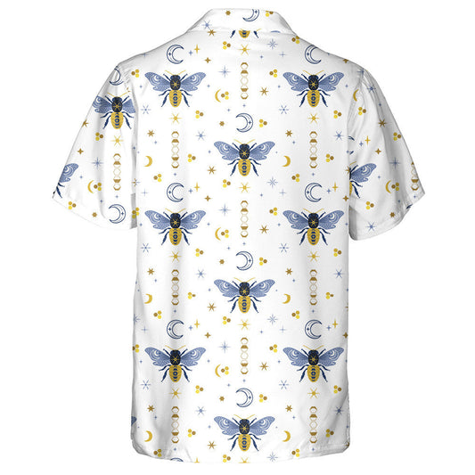 Watercolor Celestial And Bees Boho Magical Hawaiian Shirt, Hawaiian Shirt Gift, Christmas Gift