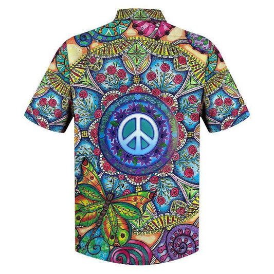 Comhartha Síochána ar Léine Haváí Ornáideach Hippie, Bronntanas Léine Haváíais, Bronntanas Nollag