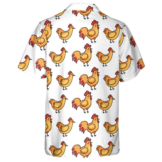 Red And Orange Chicken Rooster And Hen Hawaiian Shirt, Hawaiian Shirt Gift, Christmas Gift