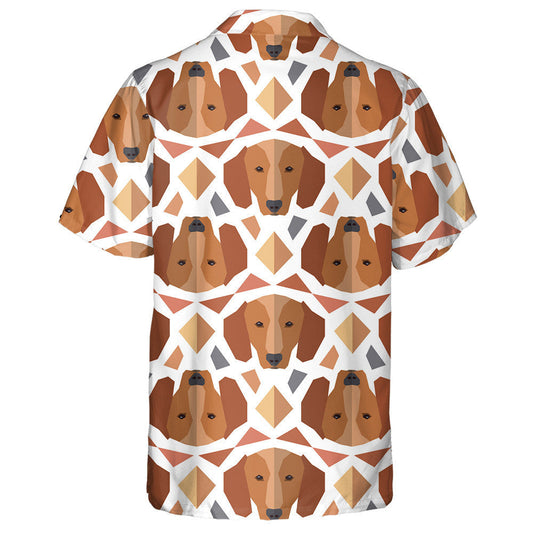 Theme Polygonal With Face Of Dachshund Hawaiian Shirt,Hawaiian Shirt Gift, Christmas Gift