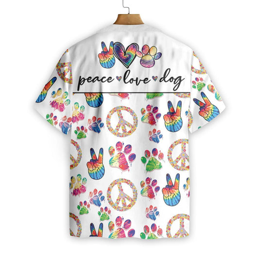 Peace Love Dog Hawaiian Seamless Design Hawaiian Shirt,Hawaiian Shirt Gift, Christmas Gift