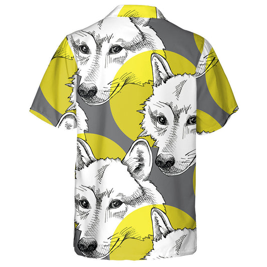 The Image Wolf Portrait And Big Dot Hawaiian Shirt,Hawaiian Shirt Gift, Christmas Gift