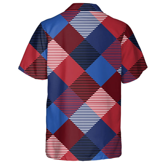 Patriotic Background Patterns For Independence Day In Three Colors Hawaiian Shirt, Hawaiian Shirt Gift, Christmas Gift