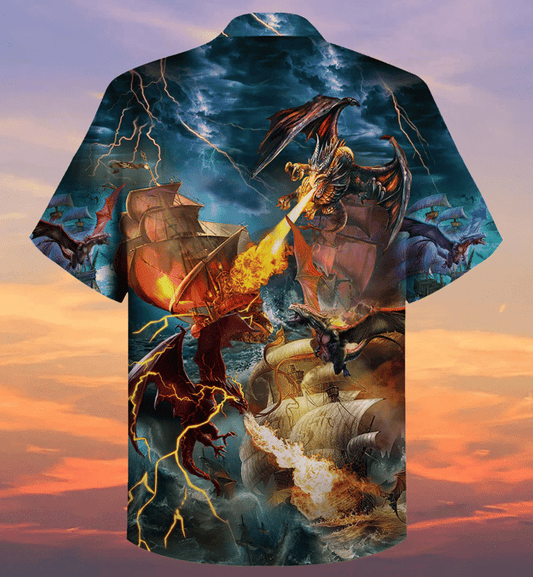 Dragon Love Life Pattern Hawaiian Shirt,Hawaiian Shirt Gift, Christmas Gift