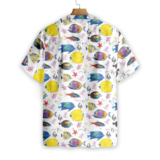 Colorful Fish V1 With White Skin Design Hawaiian Shirt, Hawaiian Shirt Gift, Christmas Gift