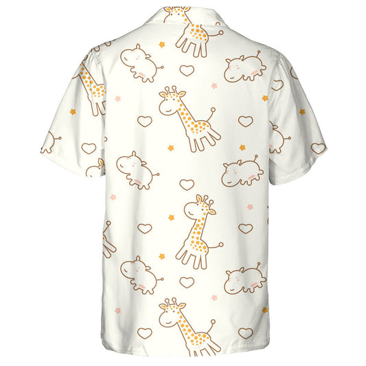 Sioráf Cartún gleoite Hippotamus Patrún Réaltaí Croí Léine Haváís, Bronntanas Léine Haváís, Bronntanas Nollag