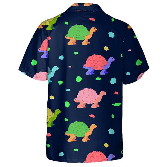 Light Turtles On A Dark Blue Background Hawaiian Shirt, Hawaiian Shirt Gift, Christmas Gift