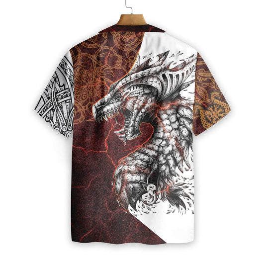 Tattoo Dragon Gold Pattern Design Hawaiian Shirt,Hawaiian Shirt Gift, Christmas Gift