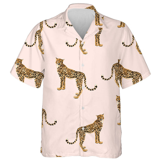Wild Leopard Tropical Landscape Beautiful Summer Hawaiian Shirt, Hwaiian For Gift