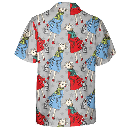 Bó Greannmhar Cóirithe Le Cóta Scarf Agus Mála Léine Haváí, Bronntanas Léine Haváís, Bronntanas Nollag