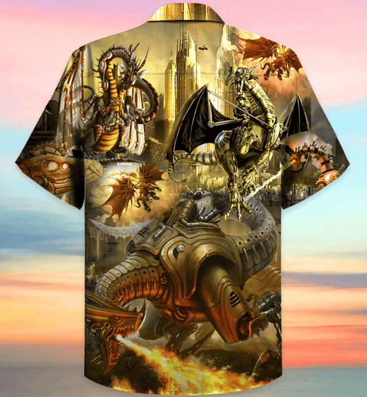 Dragon Metal Awesome Background Design Hawaiian Shirt,Hawaiian Shirt Gift, Christmas Gift