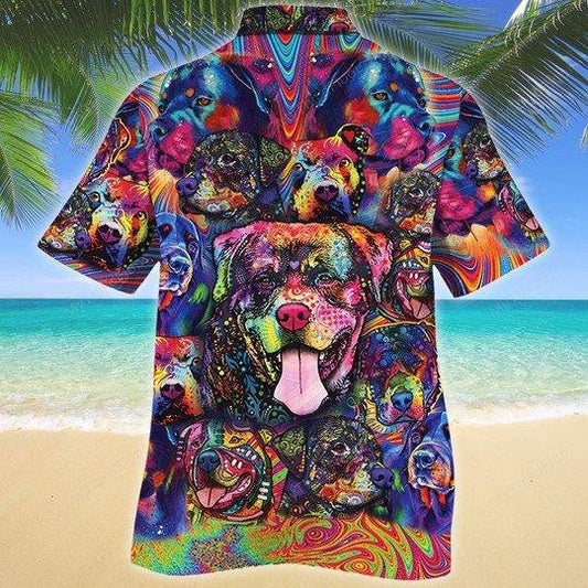 Rottweiler Dog Watercolor Hawaiian Shirt,Hawaiian Shirt Gift, Christmas Gift