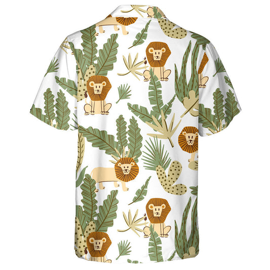 Funny Lion In Tropical Jungle Hawaiian Shirt,Hawaiian Shirt Gift, Christmas Gift