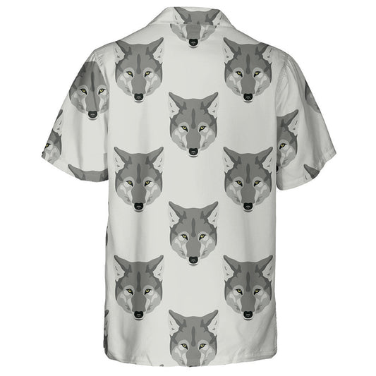 Geometrical Monochrome With Stylized Heads Of Wolf Hawaiian Shirt, Hawaiian Shirt Gift, Christmas Gift
