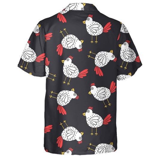 Funny White Chicken With Red Crest Hawaiian Shirt,Hawaiian Shirt Gift, Christmas Gift