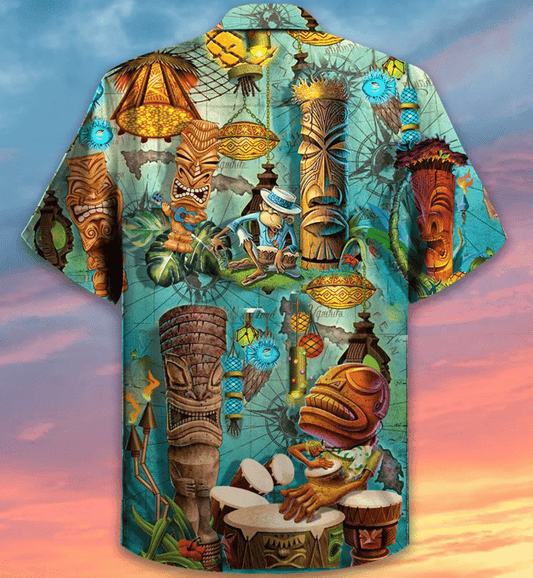 Tá an Barra Tiki Oscailte Cúlra Uafásach Dearadh Léine Haváís, Bronntanas Léine Haváíais, Bronntanas Nollag