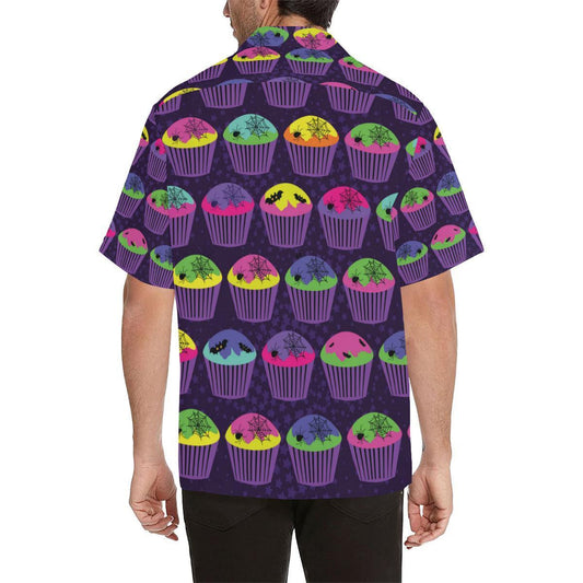 Sweet Cupcake Halloween On Purple Hawaiian Shirt,Hawaiian Shirt Gift, Christmas Gift