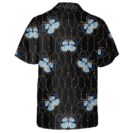 Butterflies On A Wicker Background In Art Style Hawaiian Shirt, Hawaiian Shirt Gift, Christmas Gift