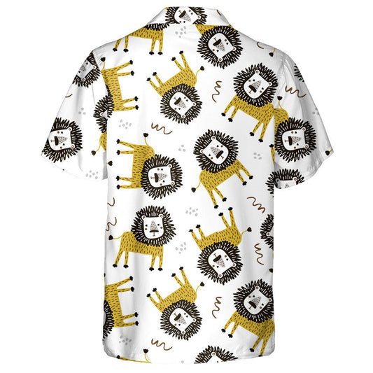 Funny Lion On White Background Hawaiian Shirt,Hawaiian Shirt Gift, Christmas Gift
