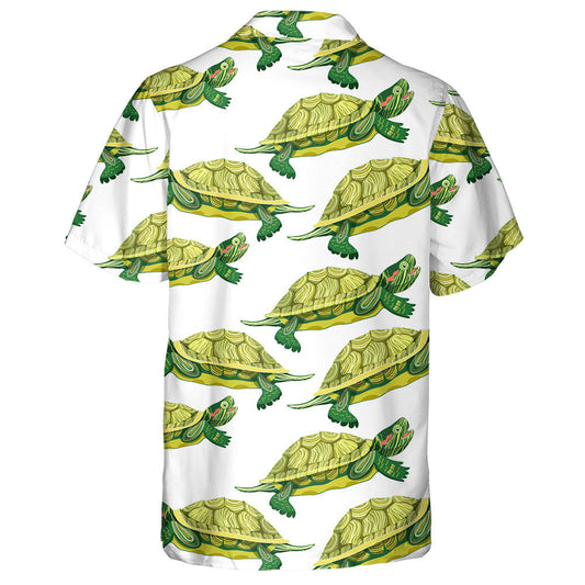 Pond Slider Turtle Couple Green A Smiling Hawaiian Shirt, Hawaiian Shirt Gift, Christmas Gift