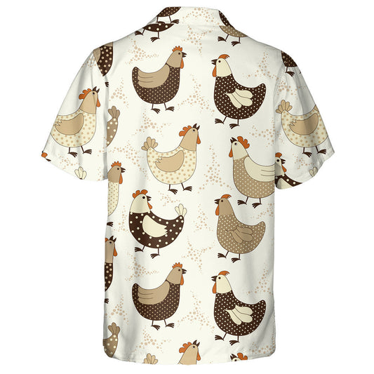 Sicín Greannmhar Agus Poncanna Beaga ar Chúlra Bán Léine Haváís, Bronntanas Léine Haváís, Bronntanas Nollag