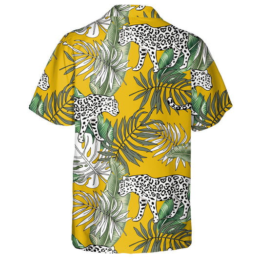 Tropical Leopard Animal Banana On Yellow Background Hawaiian Shirt, Hawaiian Shirt Gift, Christmas Gift