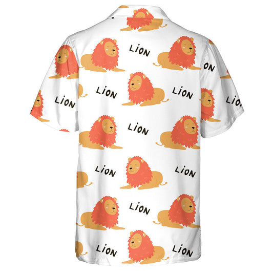 Funny Lion With Orange Sleeping Hawaiian Shirt,Hawaiian Shirt Gift, Christmas Gift