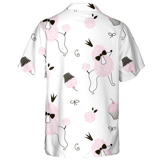Princess Poodle Dogs And Pink Cupcake Hawaiian Shirt,Hawaiian Shirt Gift, Christmas Gift