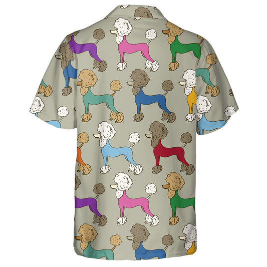 Funny Cartoon Colorful Poodle Dogs Hippie Hawaiian Shirt, Hawaiian Shirt Gift, Christmas Gift