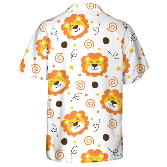Little Funny Lion With Stars And Polka Dot Hawaiian Shirt, Hawaiian Shirt Gift, Christmas Gift