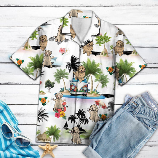 Happy Goldendoodle Vacation On Island Aloha Hawaiian Shirt, Hawaiian For Gift